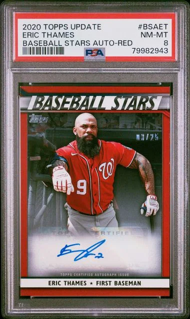 2020 Topps Update Eric Thames Baseball Stars Autographs Red #BSAET card image