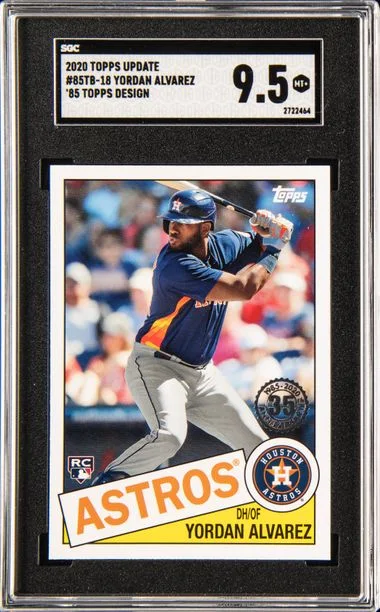 2020 Topps Update Yordan Alvarez 85 35th Anniversary Blue #85TB-18 card image