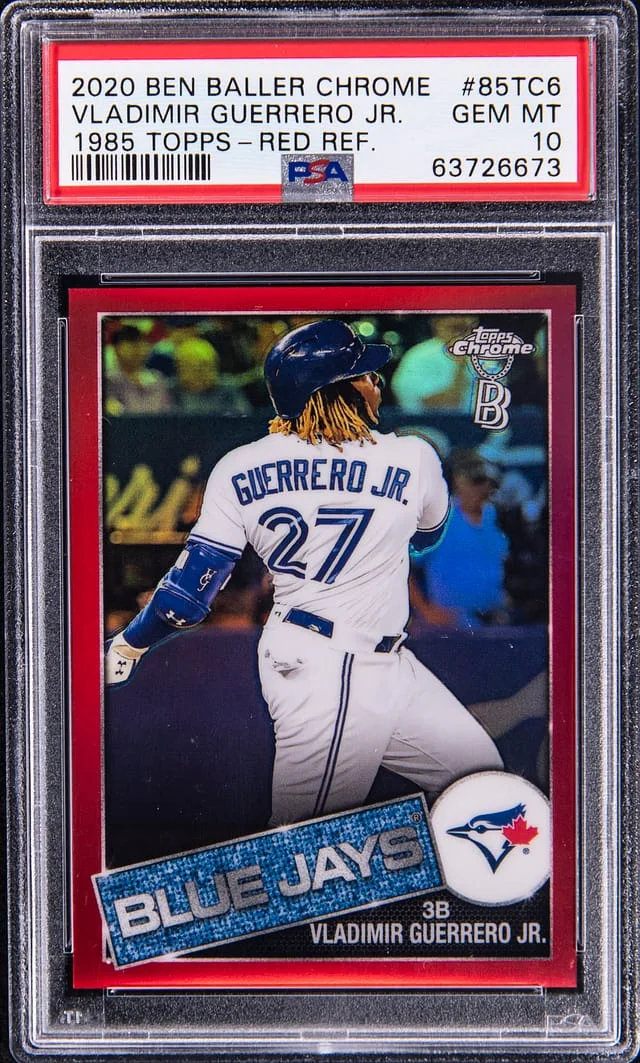 2020 Topps Vladimir Guerrero Jr. Ben Baller Chrome 1985 Topps Red Refractor #85TC-6 card image