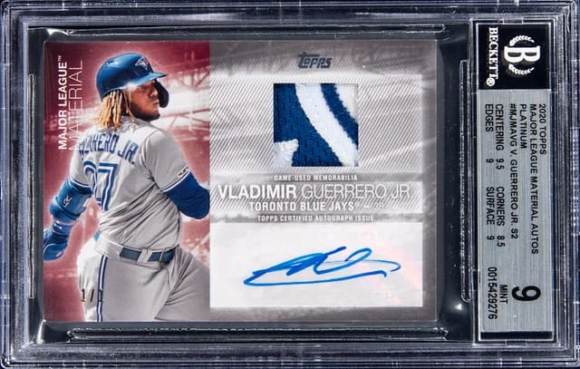 2020 Topps Vladimir Guerrero Jr. Major League Materials Autographs Platinum #MJMA-VG card image