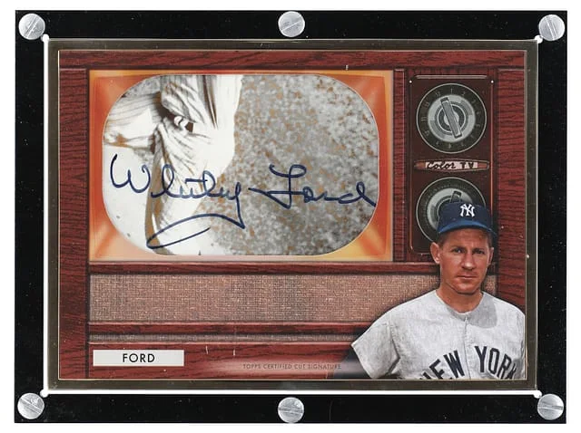 2020 Topps Whitey Ford Transcendent Collection Oversized 1955 Bowman Cut Signature #55CS-WF card image