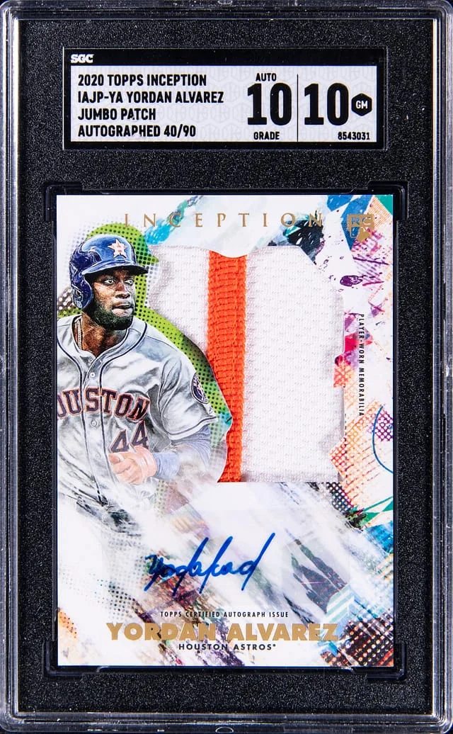2020 Topps Yordan Alvarez Inception Jumbo Patch Autographs #IAJP-YA card image