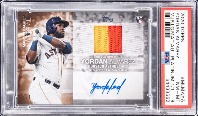 2020 Topps Yordan Alvarez Major League Material Autographs Platinum #MLMA-YA card image