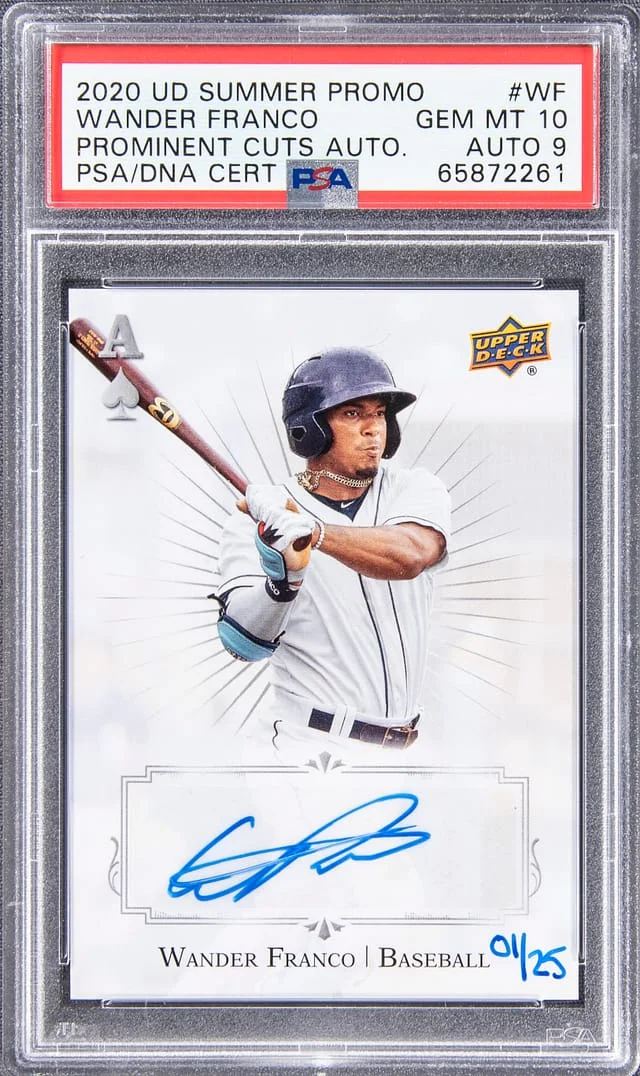 2020 UD Summer Promo Prominent Cuts Autograph Wander Franco #PCA-WF card image