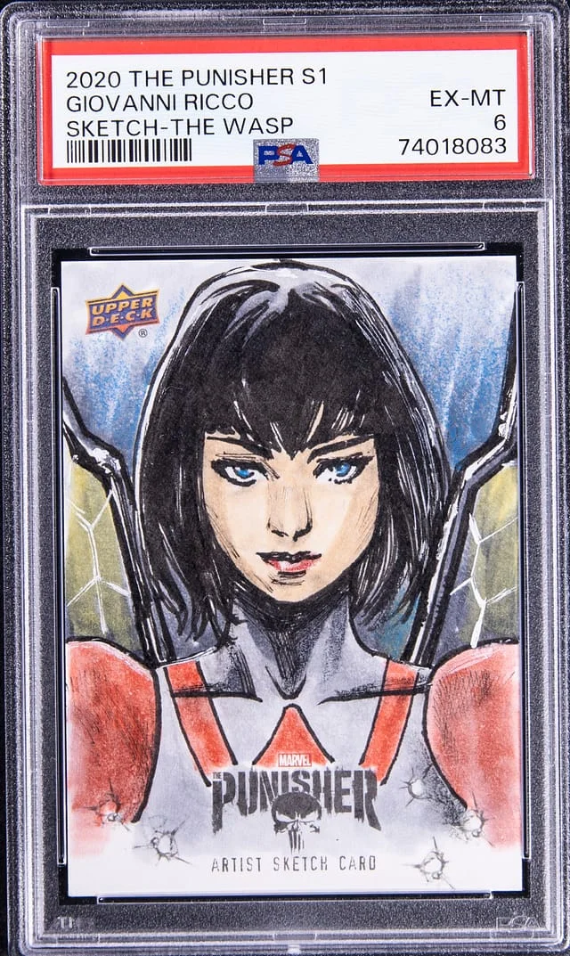 2020 UD The Punisher Sketch The Wasp Giovanni Ricco #S1 card image