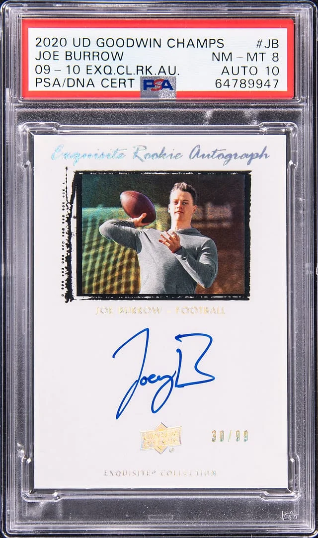 2020 Upper Deck Goodwin Champions Joe Burrow 09-10 Exquisite Collection Autograph #09T-JB card image