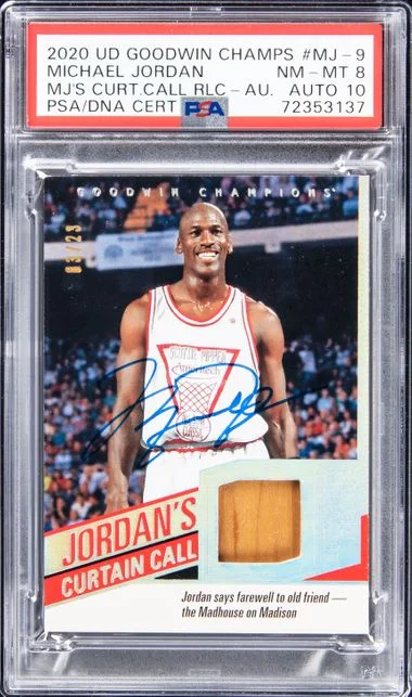 2020 Upper Deck Goodwin Champions Michael Jordan Jordan's Curtain Call Relics Autograph #Mj-9 card image
