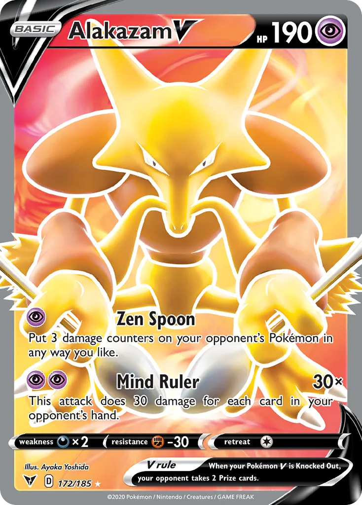 2020 Vivid Voltage Alakazam V #172/185 Rare Ultra card image