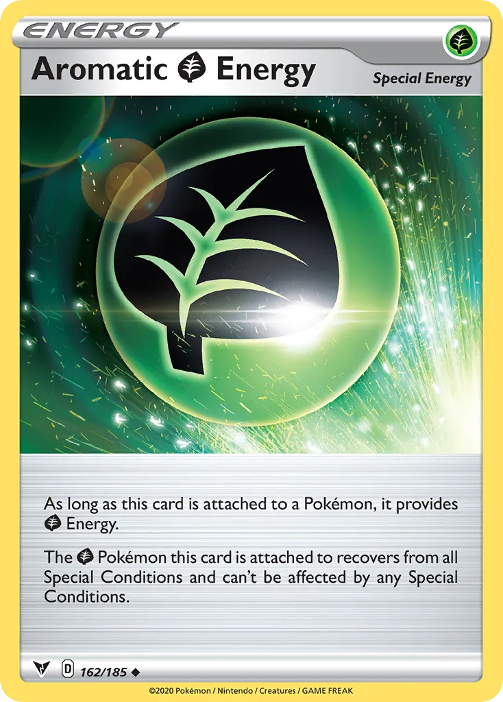 2020 Vivid Voltage Aromatic Grass Energy #162/185 Uncommon card image