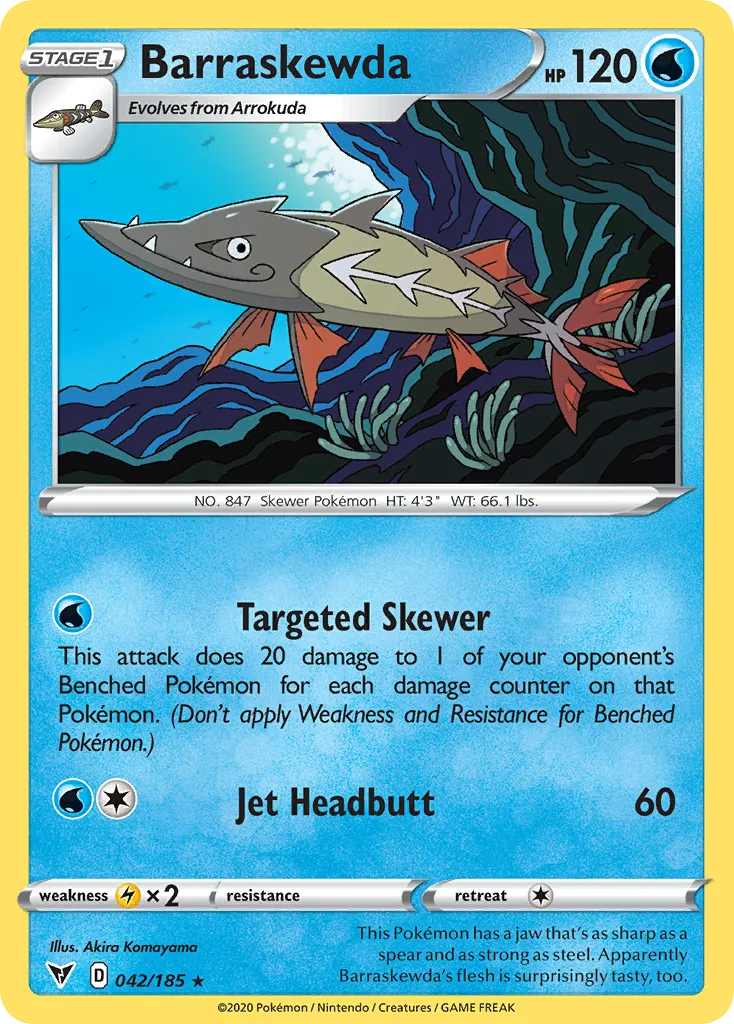 2020 Vivid Voltage Barraskewda #042/185 Rare card image