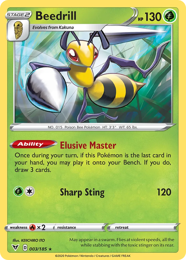 2020 Vivid Voltage Beedrill #003/185 Rare card image