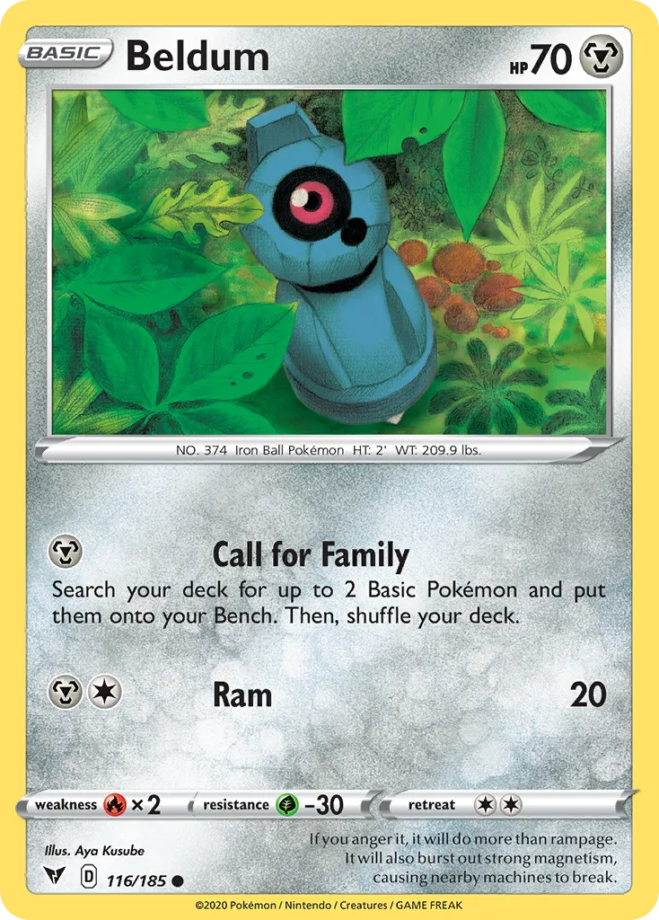 2020 Vivid Voltage Beldum Common #116/185 Common card image