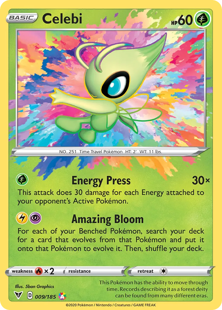 2020 Vivid Voltage Celebi #009/185 Amazing Rare card image