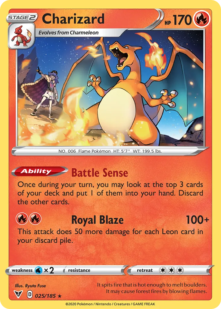 2020 Vivid Voltage Charizard Rare #025/185 Rare card image