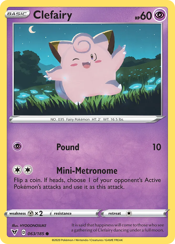 2020 Vivid Voltage Clefairy Common #063/185 Common card image