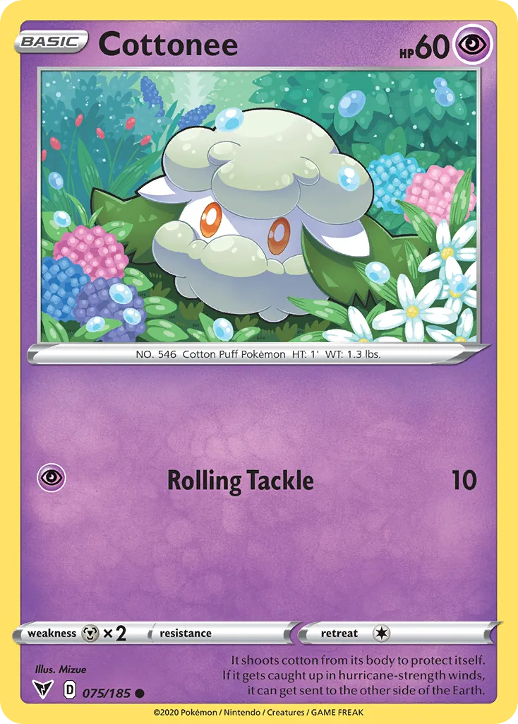 2020 Vivid Voltage Cottonee Common #075/185 Common card image
