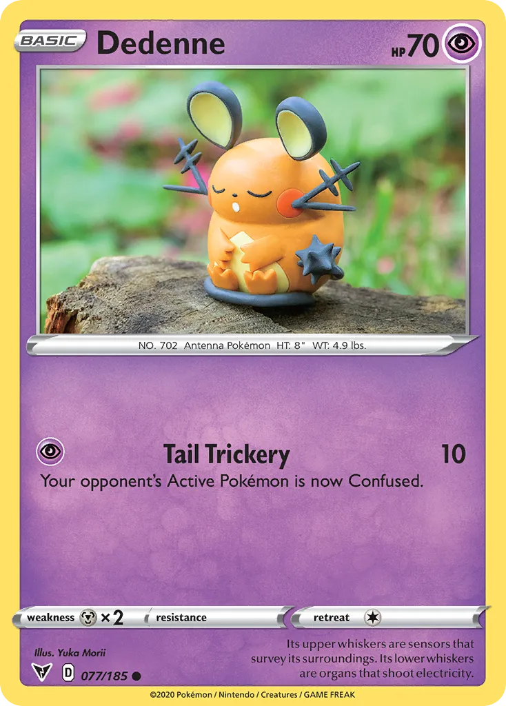 2020 Vivid Voltage Dedenne Common #077/185 Common card image