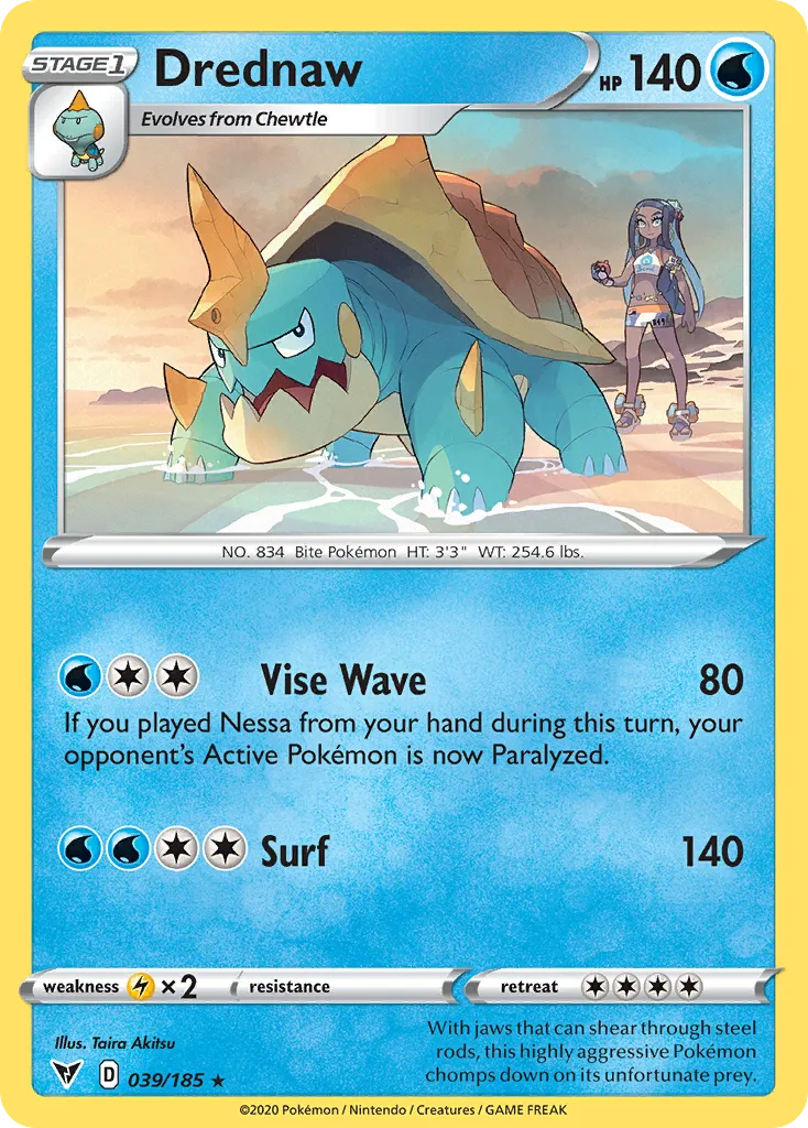 2020 Vivid Voltage Drednaw #039/185 Rare card image