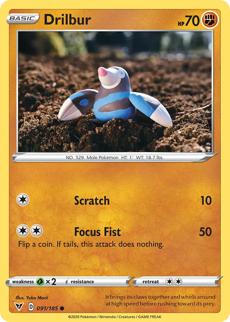 2020 Vivid Voltage Drilbur #091/185 Common card image