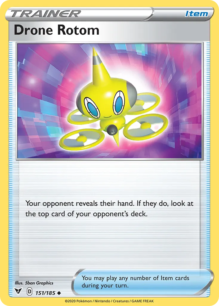 2020 Vivid Voltage Drone Rotom #151/185 Uncommon card image