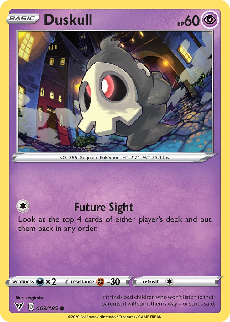 2020 Vivid Voltage Duskull Common #069/185 Common card image