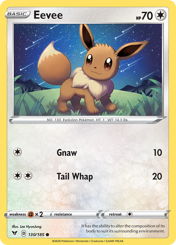 2020 Vivid Voltage Eevee Common #130/185 Common card image