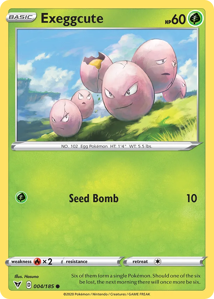 2020 Vivid Voltage Exeggcute Common #004/185 Common card image