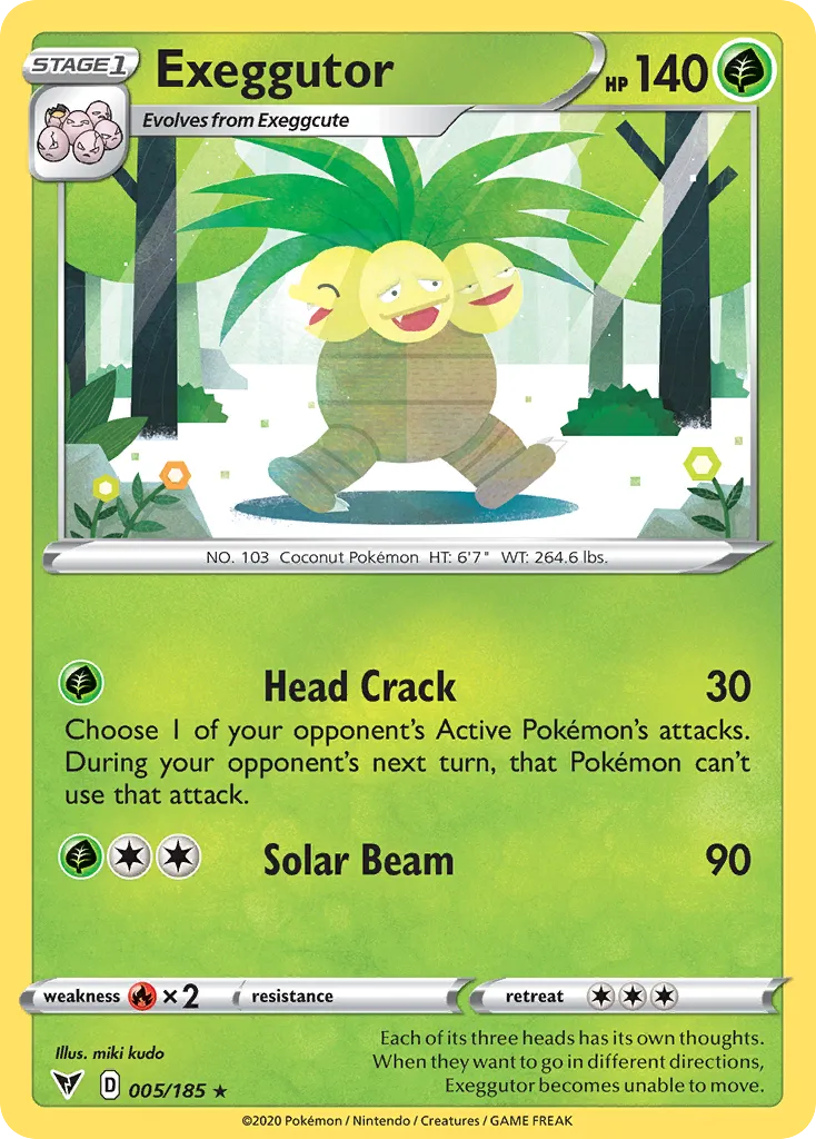 2020 Vivid Voltage Exeggutor #005/185 Rare card image