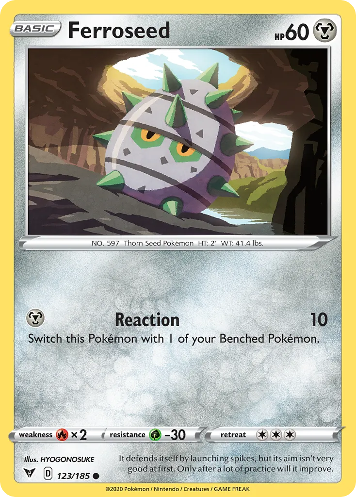 2020 Vivid Voltage Ferroseed #123/185 Common card image