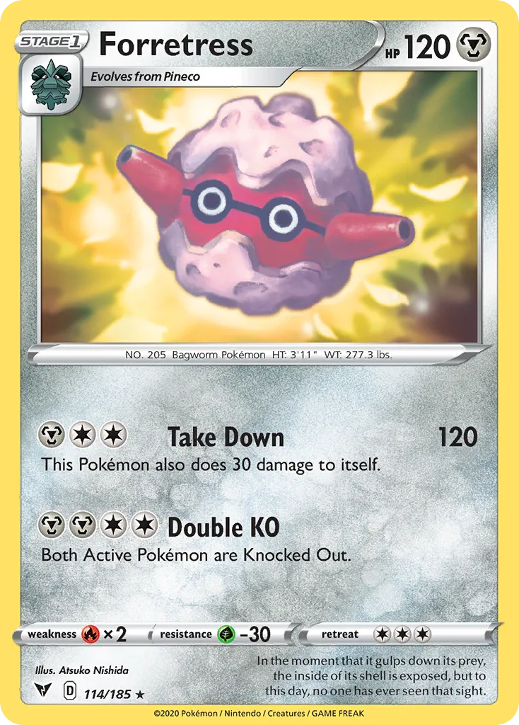 2020 Vivid Voltage Forretress #114/185 Rare card image