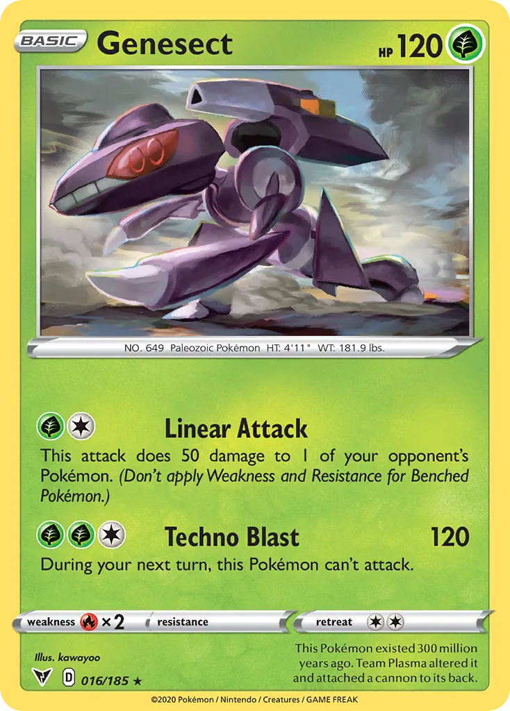 2020 Vivid Voltage Genesect #016/185 Rare Holo card image