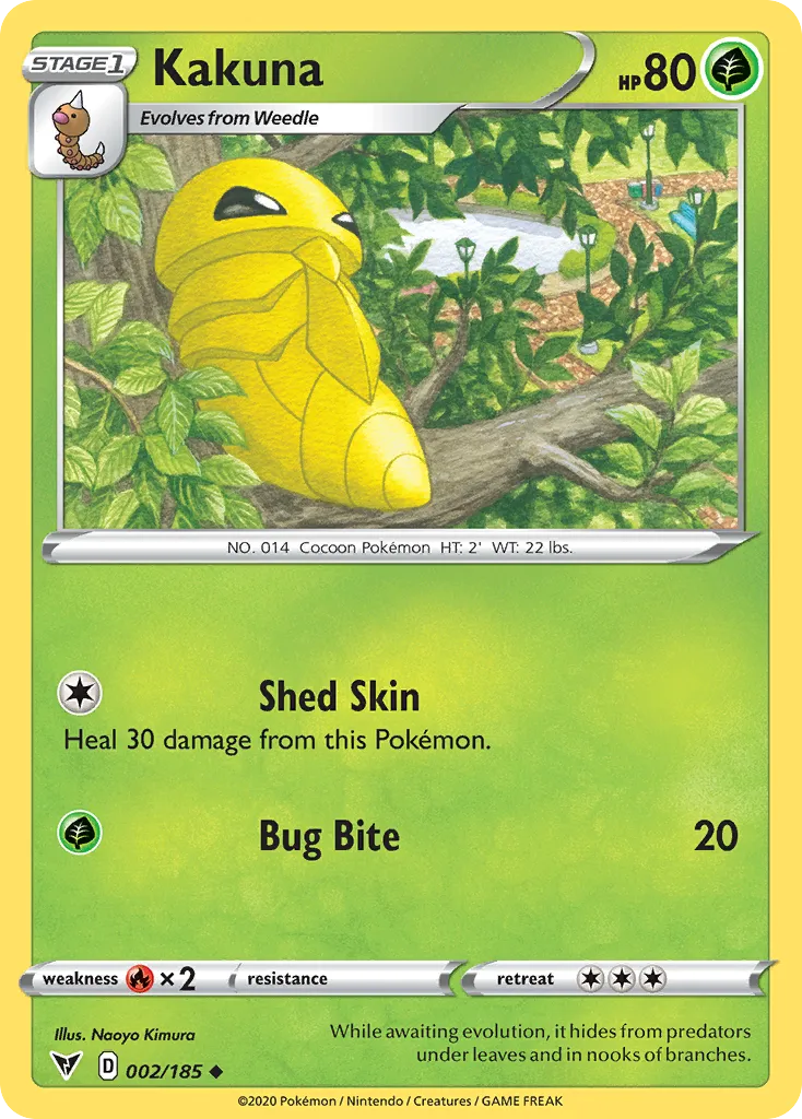 2020 Vivid Voltage Kakuna #002/185 Uncommon card image