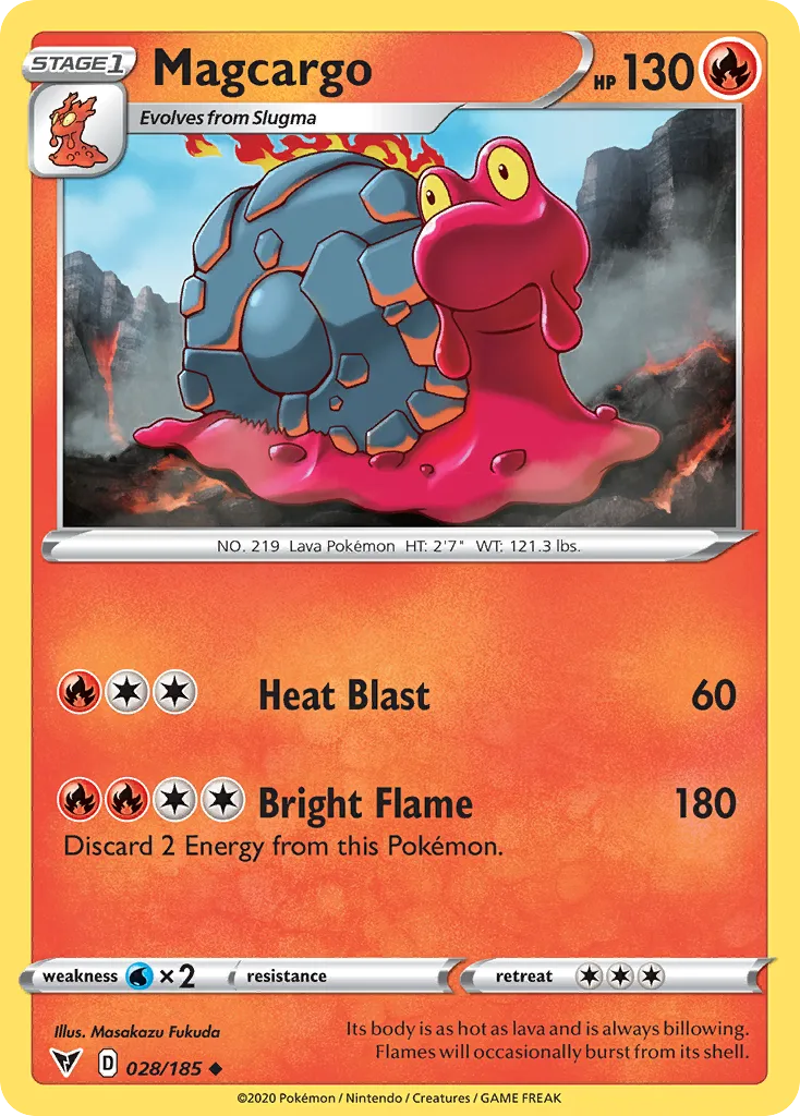 2020 Vivid Voltage Magcargo Uncommon #028/185 Uncommon card image
