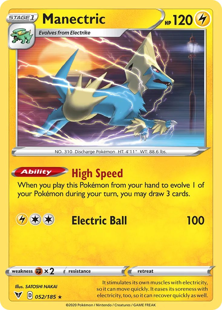 2020 Vivid Voltage Manectric #052/185 Rare card image