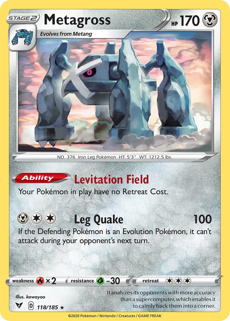 2020 Vivid Voltage Metagross #118/185 Rare card image