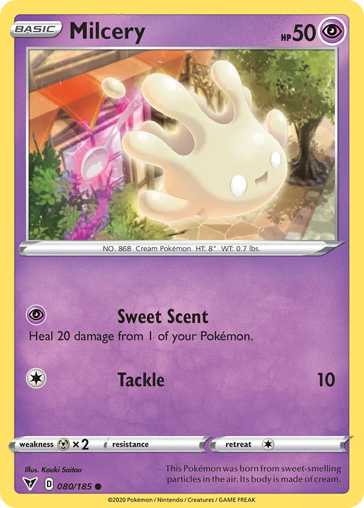 2020 Vivid Voltage Milcery Common #080/185 Common card image