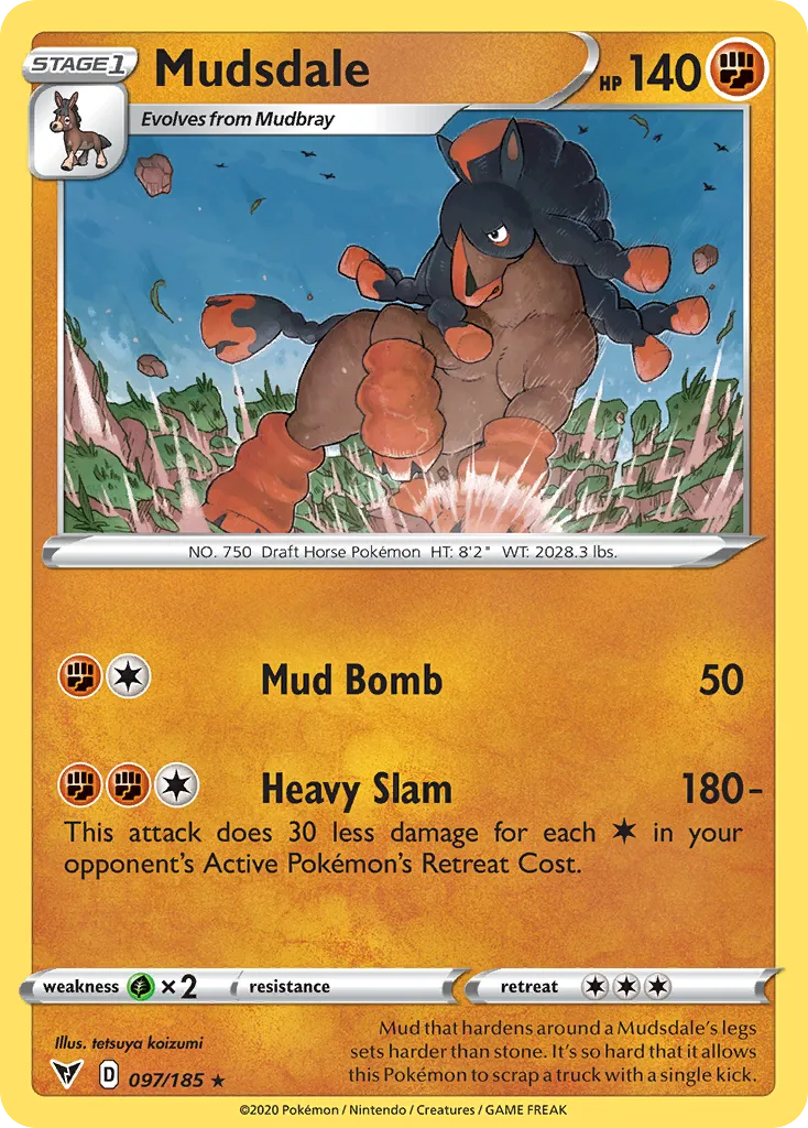 2020 Vivid Voltage Mudsdale #097/185 Rare card image