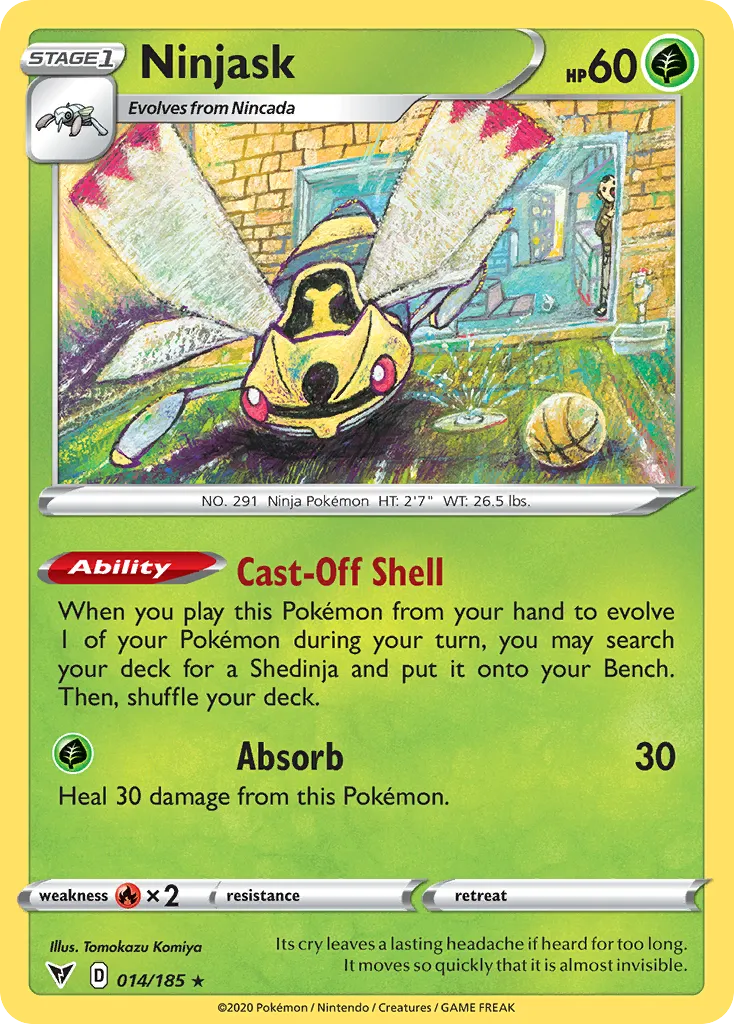 2020 Vivid Voltage Ninjask Rare #014/185 Rare card image