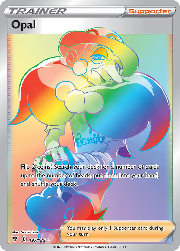 2020 Vivid Voltage Opal #197/185 Rare Rainbow card image