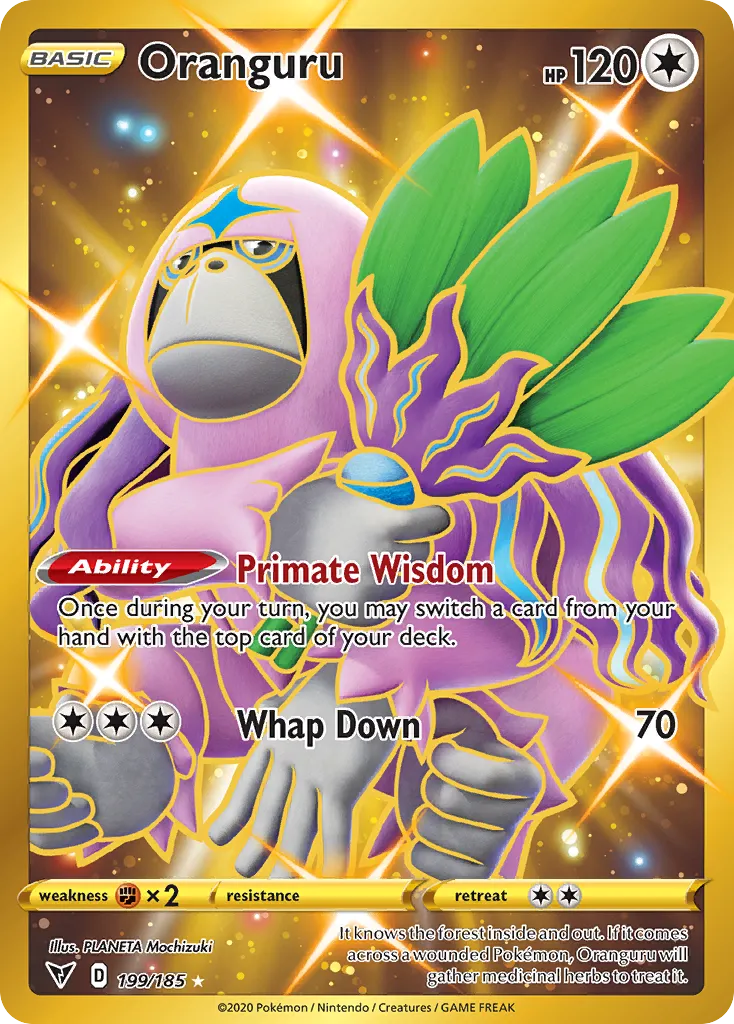 2020 Vivid Voltage Oranguru #199/185 Rare Secret card image