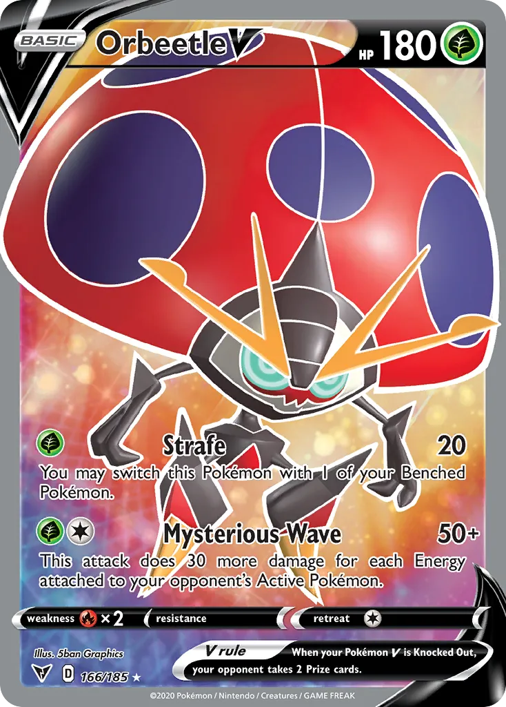 2020 Vivid Voltage Orbeetle V #166/185 Rare Ultra card image