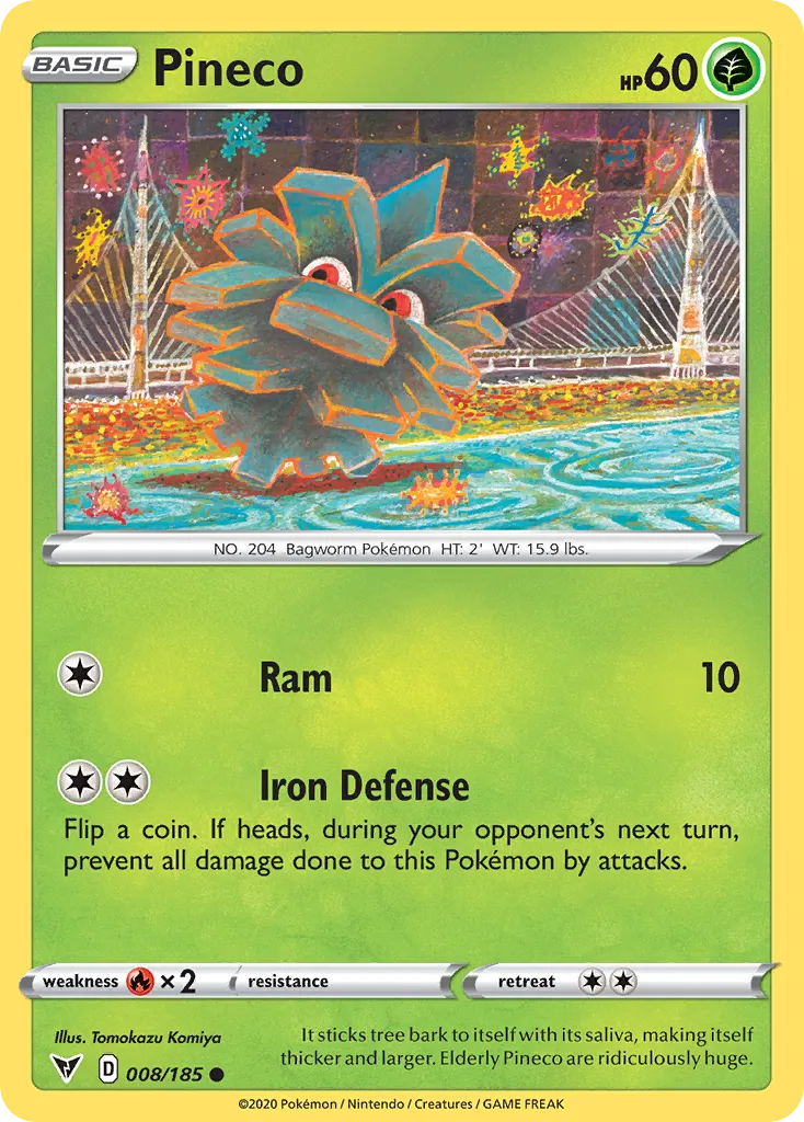 2020 Vivid Voltage Pineco Common #008/185 Common card image