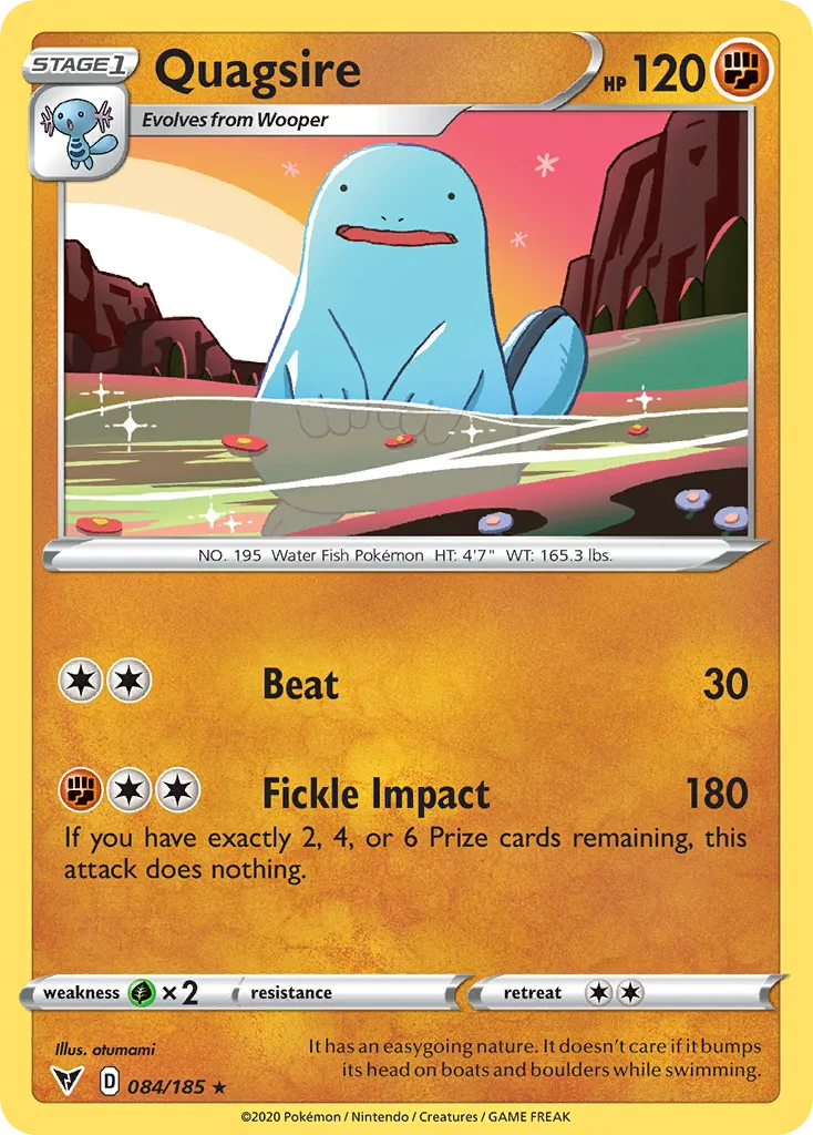 2020 Vivid Voltage Quagsire #084/185 Rare card image