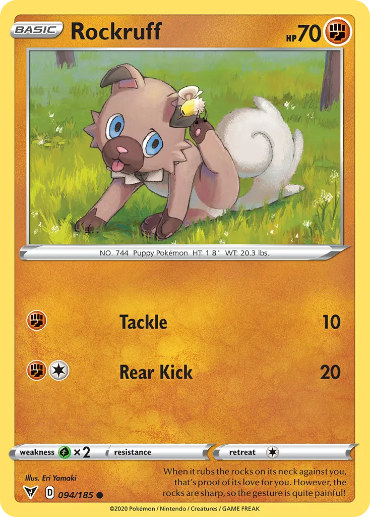 2020 Vivid Voltage Rockruff #094/185 Common card image