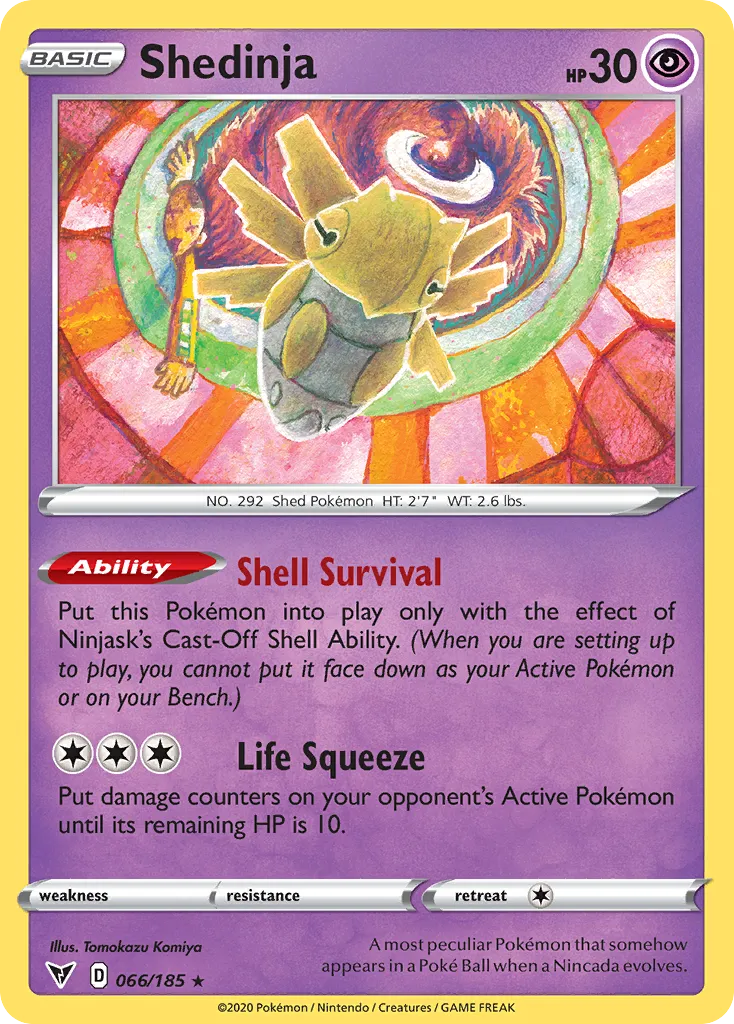 2020 Vivid Voltage Shedinja #066/185 Rare card image