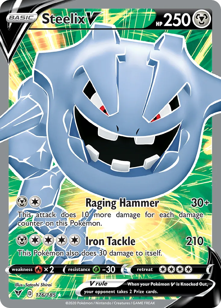 2020 Vivid Voltage Steelix V #115/185 Rare Holo V card image