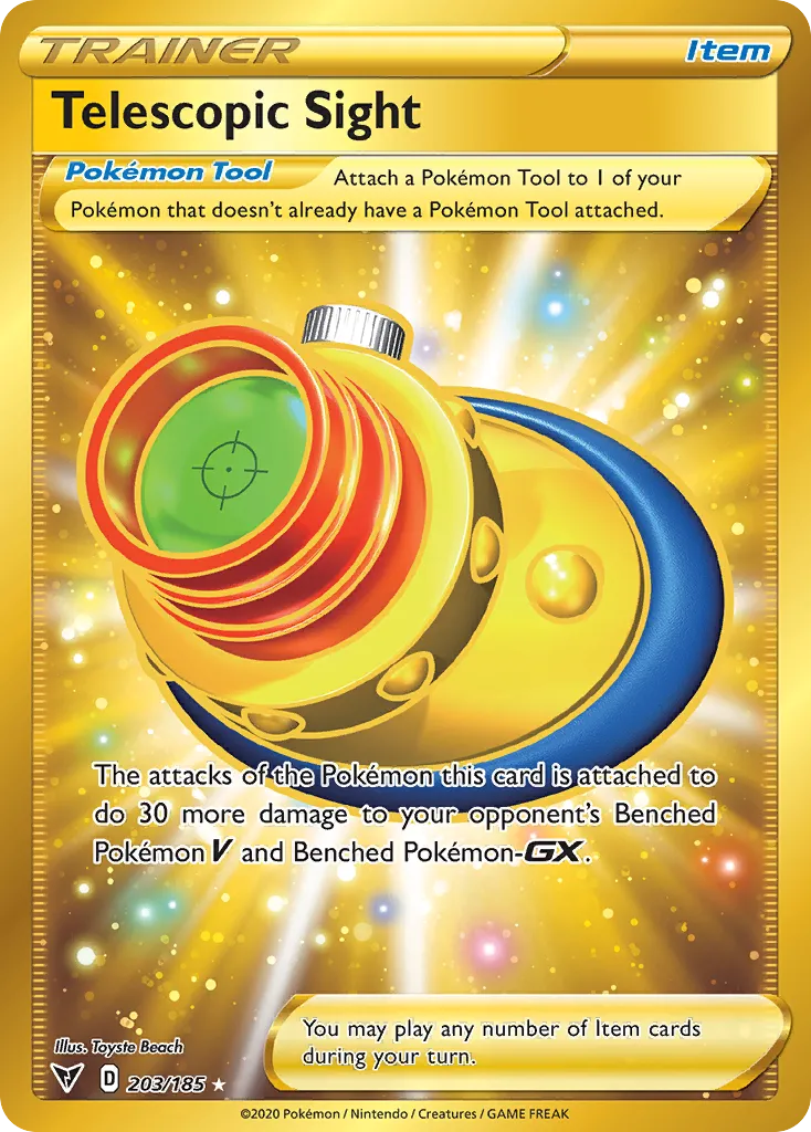 2020 Vivid Voltage Telescopic Sight #203/185 Rare Secret card image