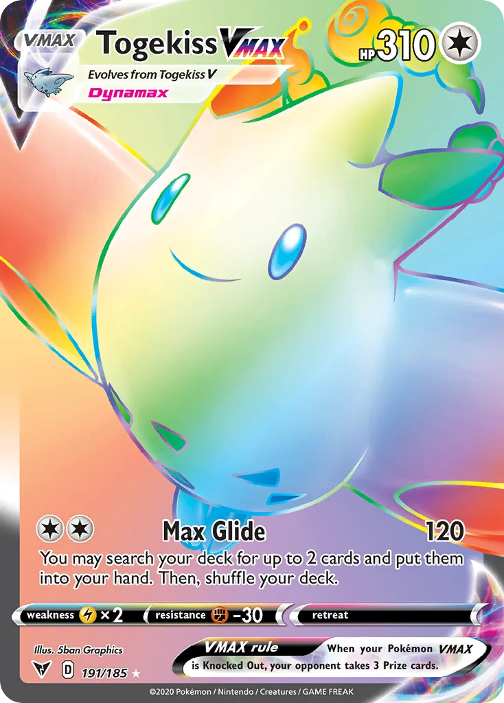 2020 Vivid Voltage Togekiss VMAX #141/185 Rare Holo VMAX card image
