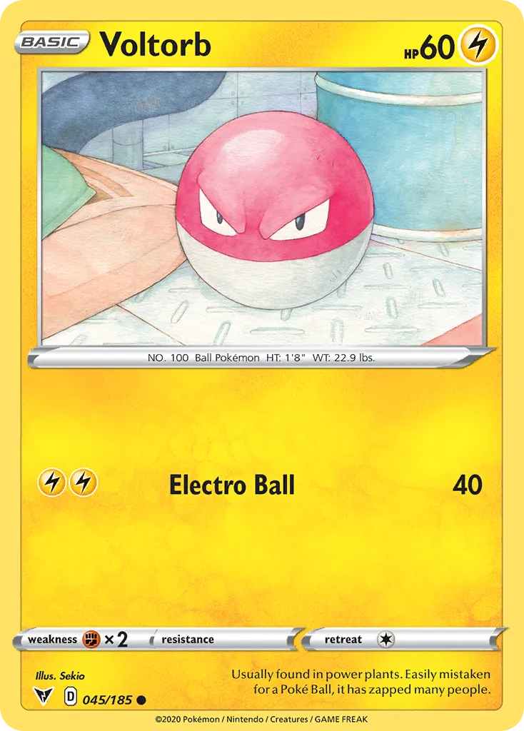 2020 Vivid Voltage Voltorb Common #045/185 Common card image