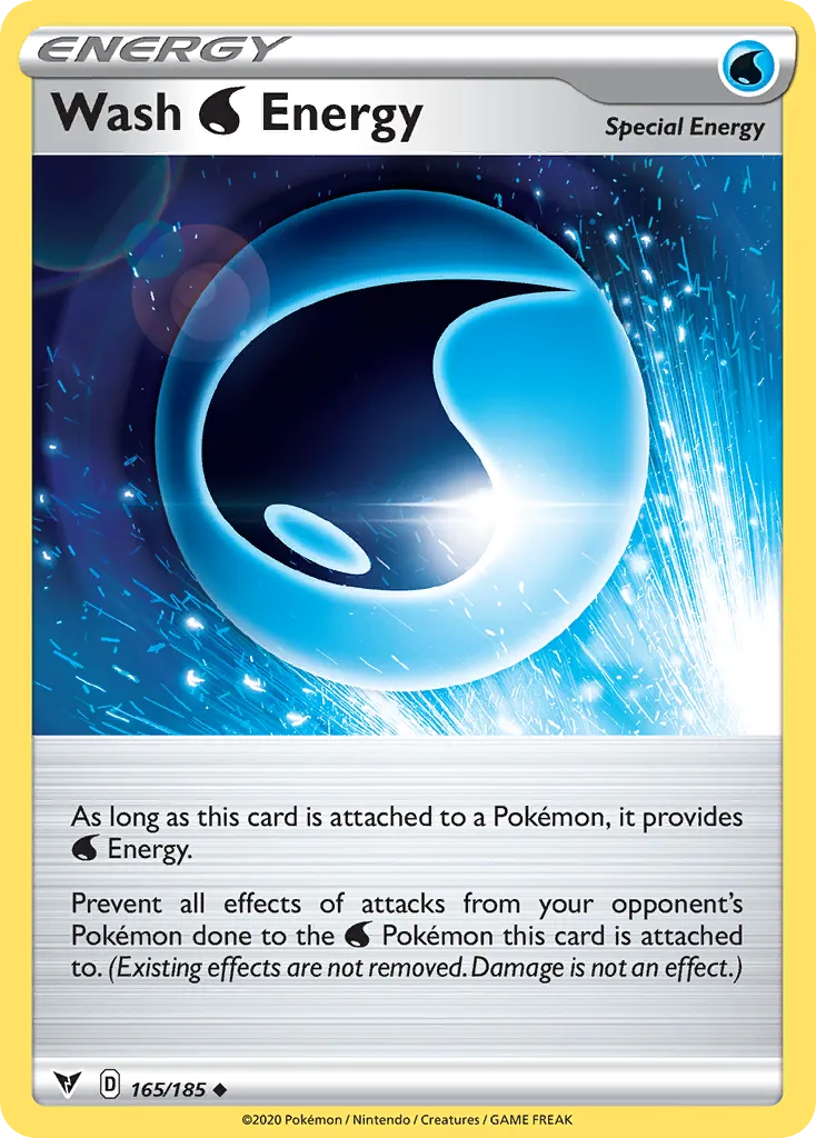 2020 Vivid Voltage Wash Water Energy #165/185 Uncommon card image